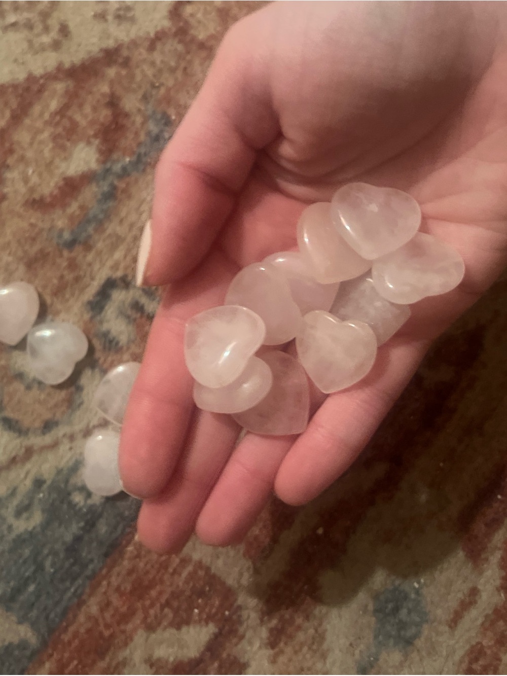 Rose Quartz Heart Tumbled Stones - Pink Healing Crystal - Picture 2 of 3